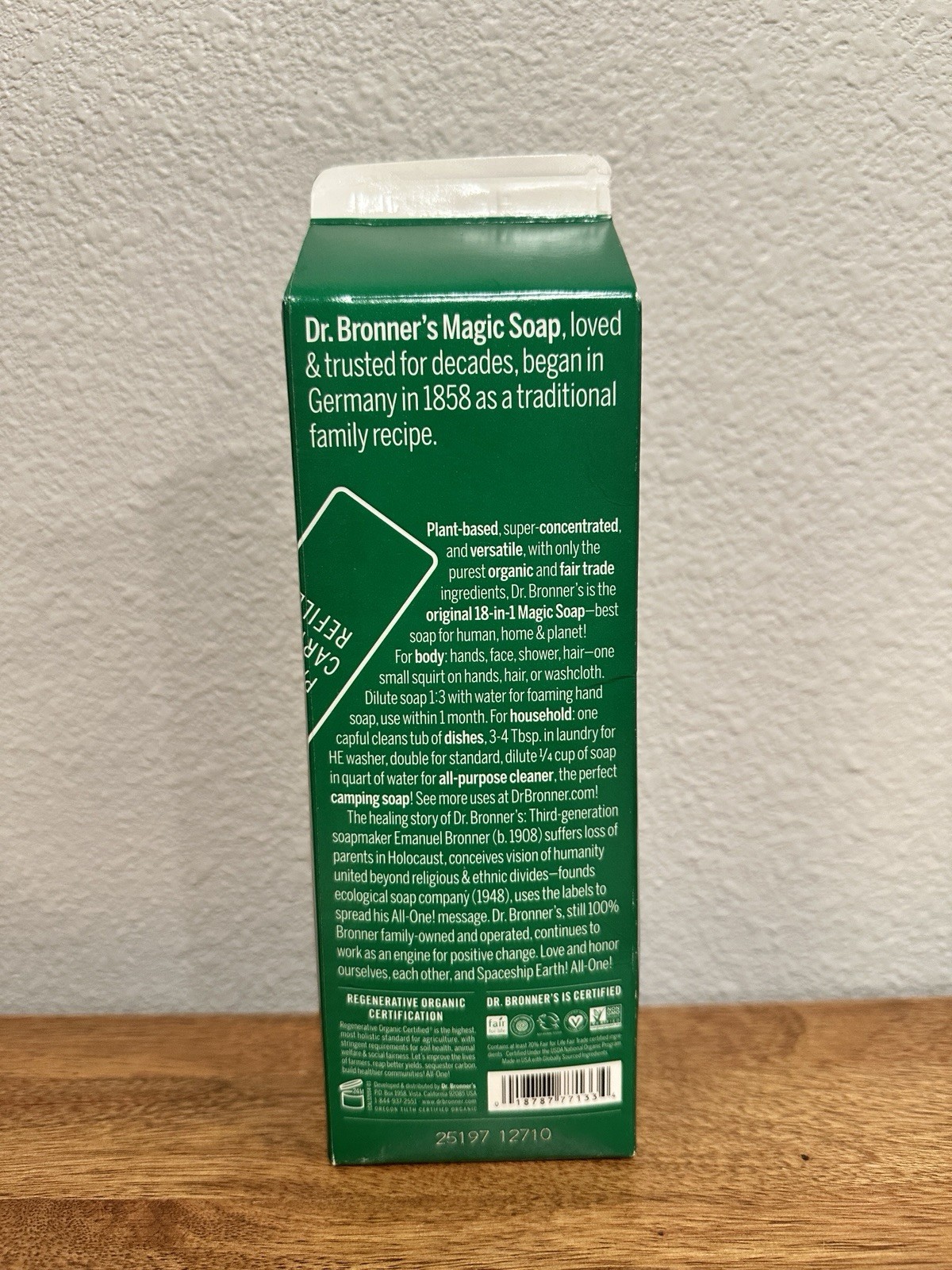 Dr Bronner’s Almond Pure Castile Magic Soap Refill 32 fl oz Liquid 18 in 1