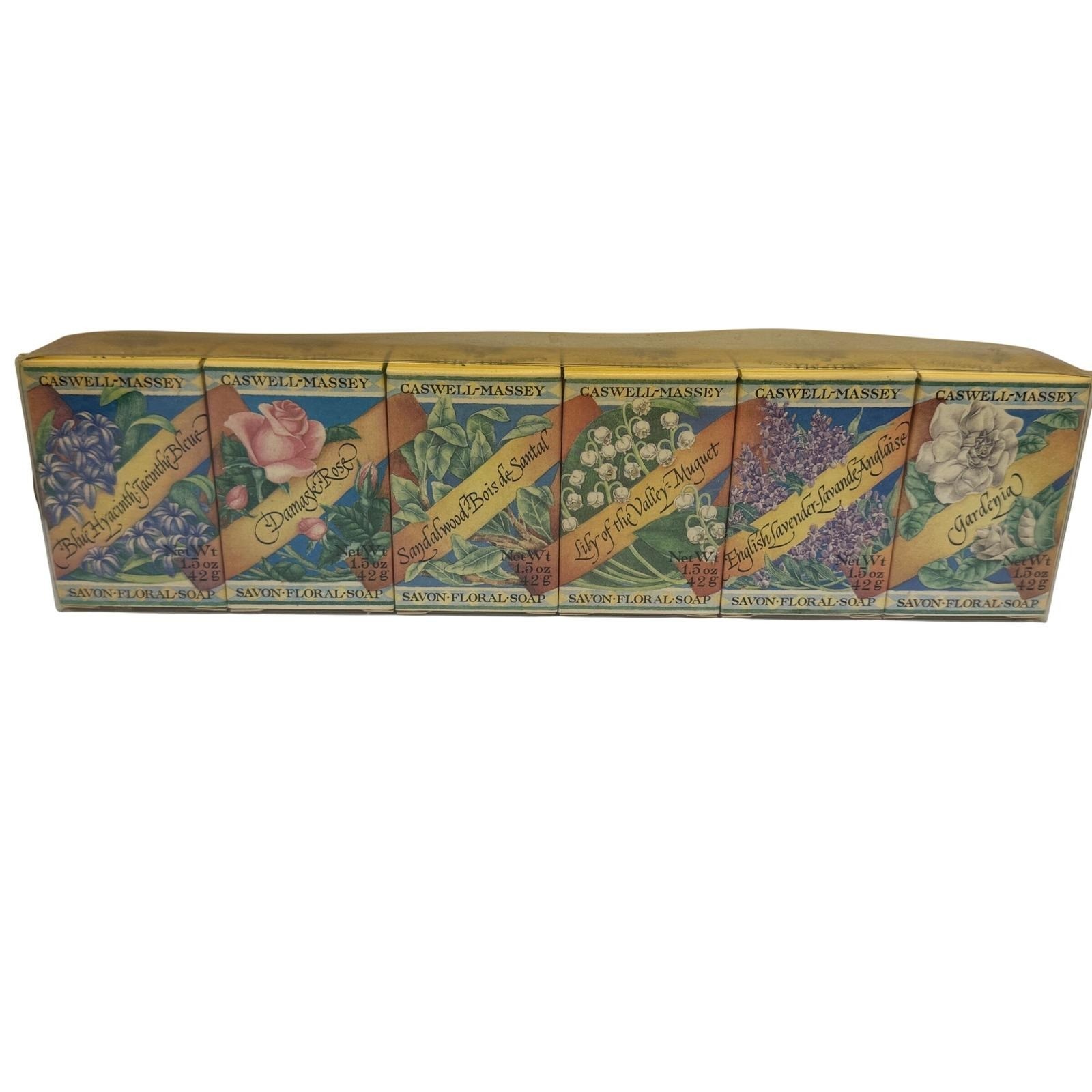 Vintage Caswell Massey Soap Set 6 Bar Bath Cubes Assorted Fragrance Luxury Gift