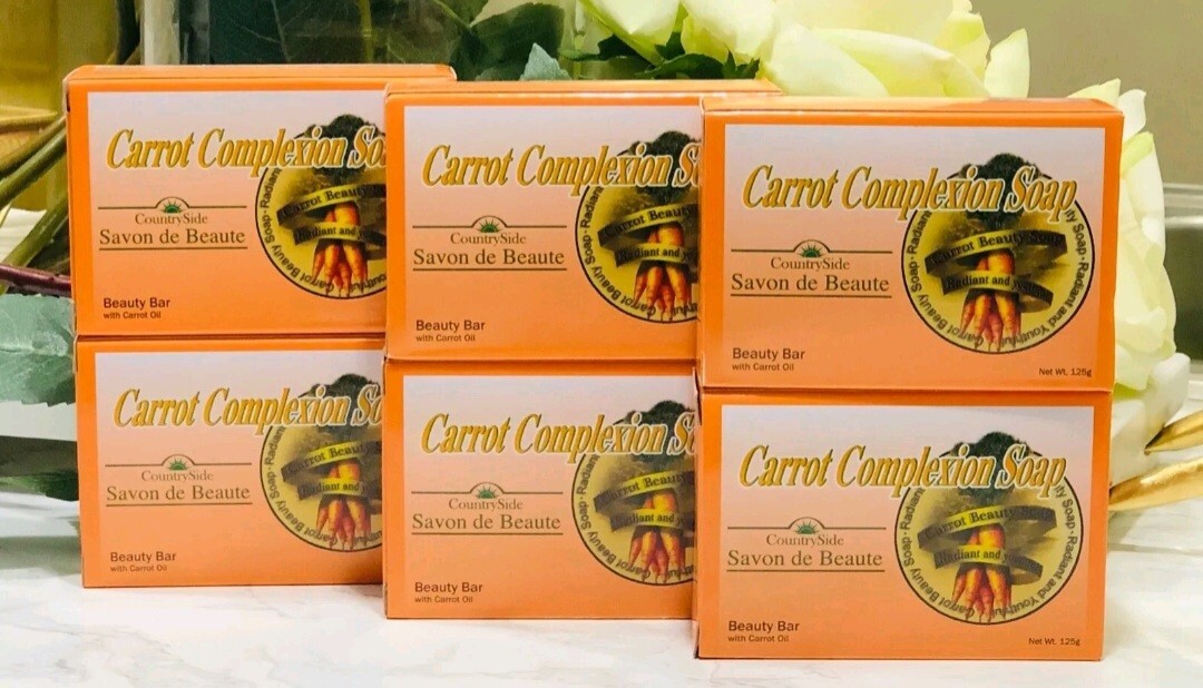 6-Pack CARROT COMPLEXION SOAP BEAUTY BAR WITH CARROT OIL 125g (each) BRAND NEW!