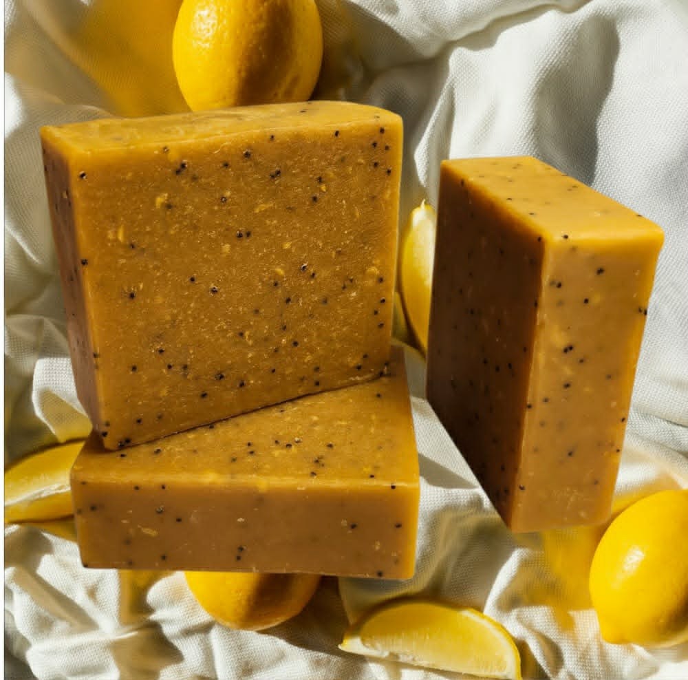 Lemon Zest w/ Poppy Seeds w/ Kojic Acid & Niacinamide B3 Scented Beauty Bar Soap