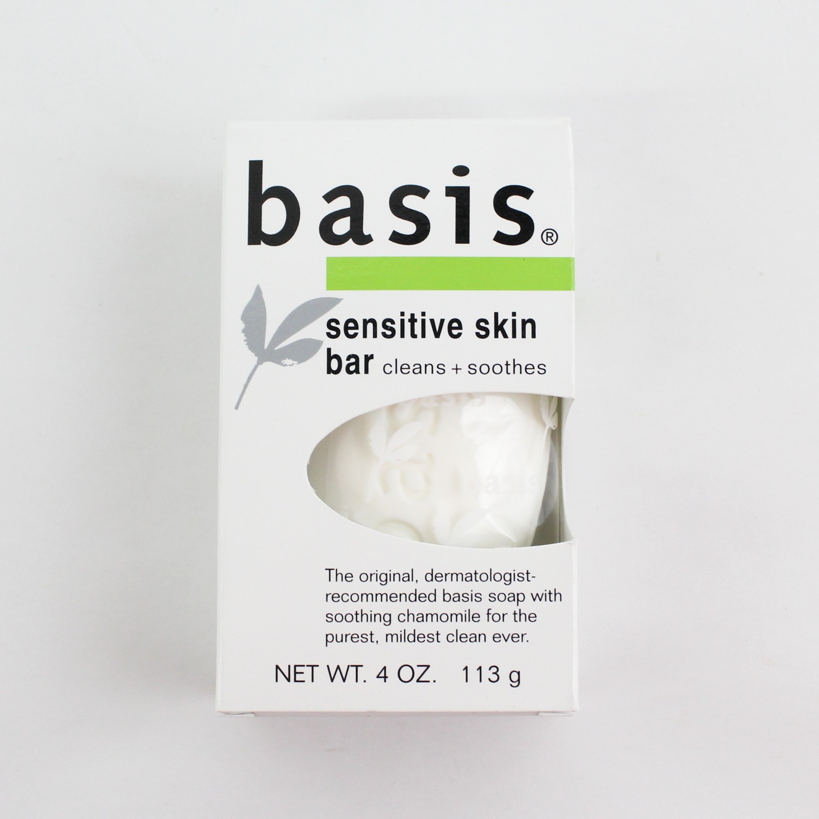 Basis Sensitive Skin Bar Soap Cleans & Soothes 4 oz 1 Bar