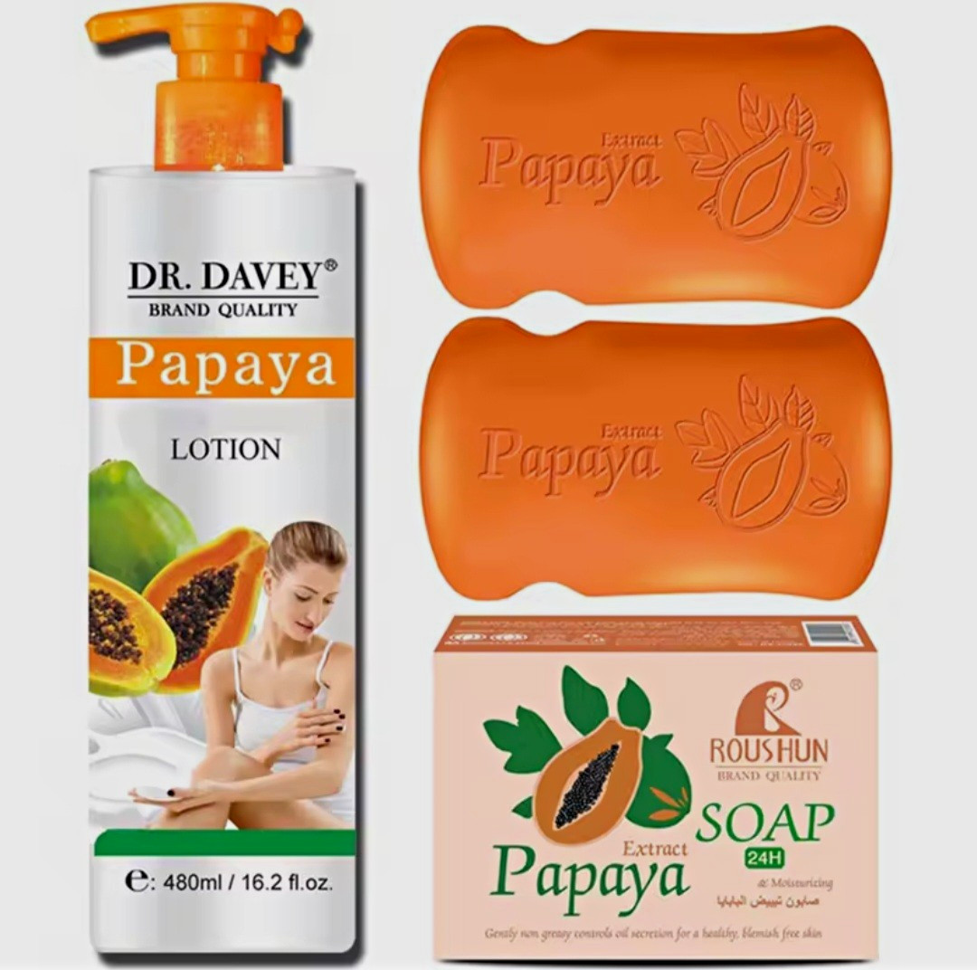 ROUSHUN Papaya Extract Moisturizing Body Bar Soap Orange Face/Hands/Body
