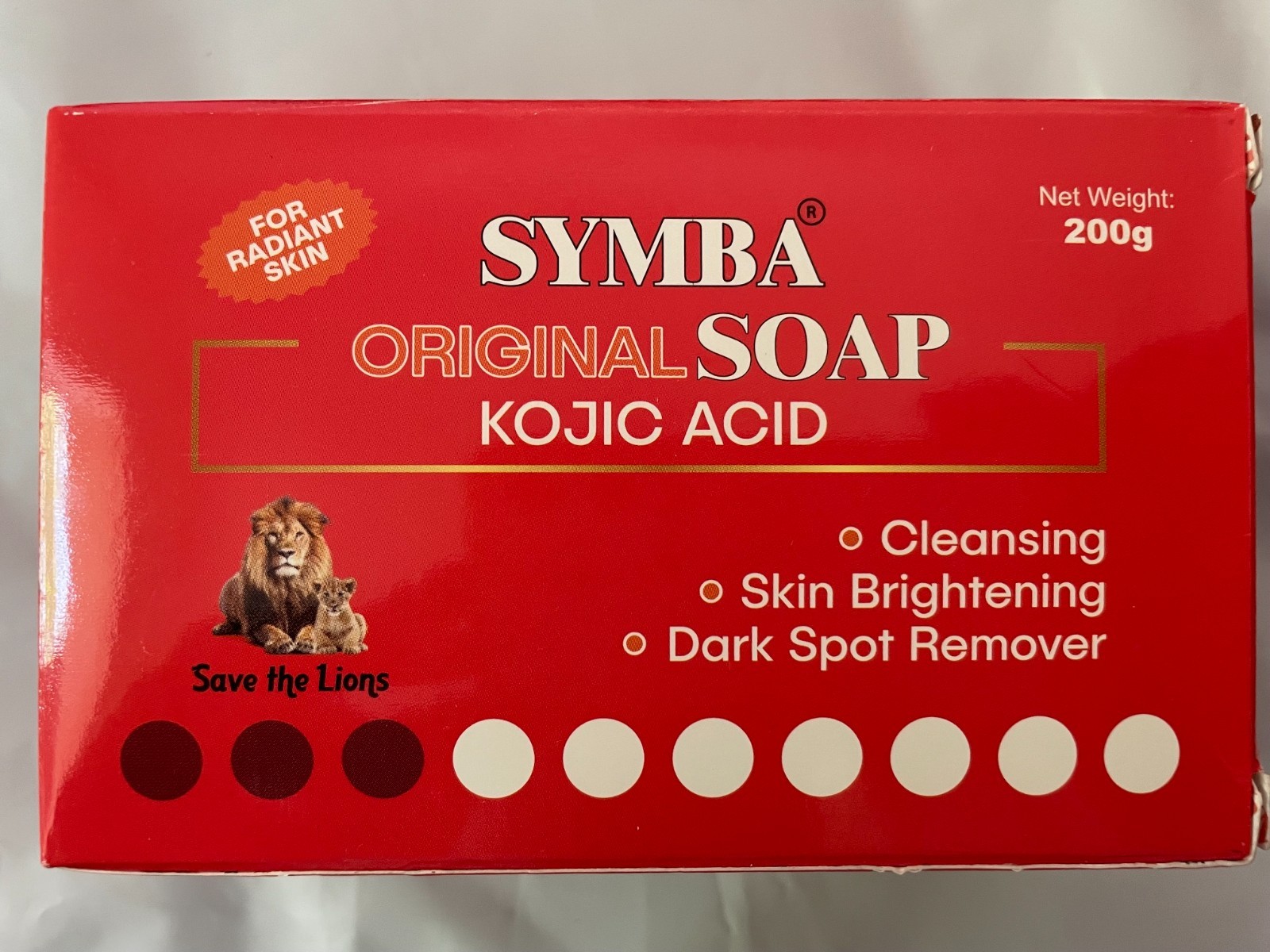 Symba Kojic Acid Soap Original Skin Brightening Bars 4 Pack 200g Each Dark Spot