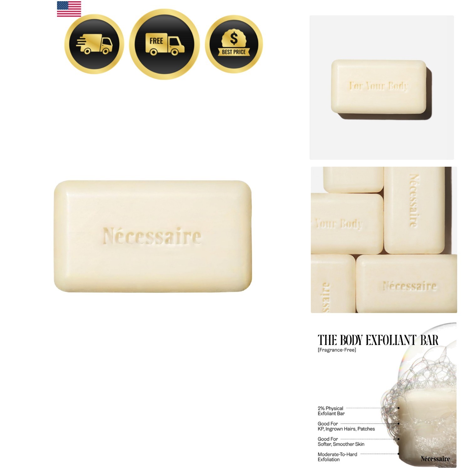 The Body Exfoliant Bar. 2% Physical Exfoliant. 5 Ceramides. Niacinamide. Smoo…