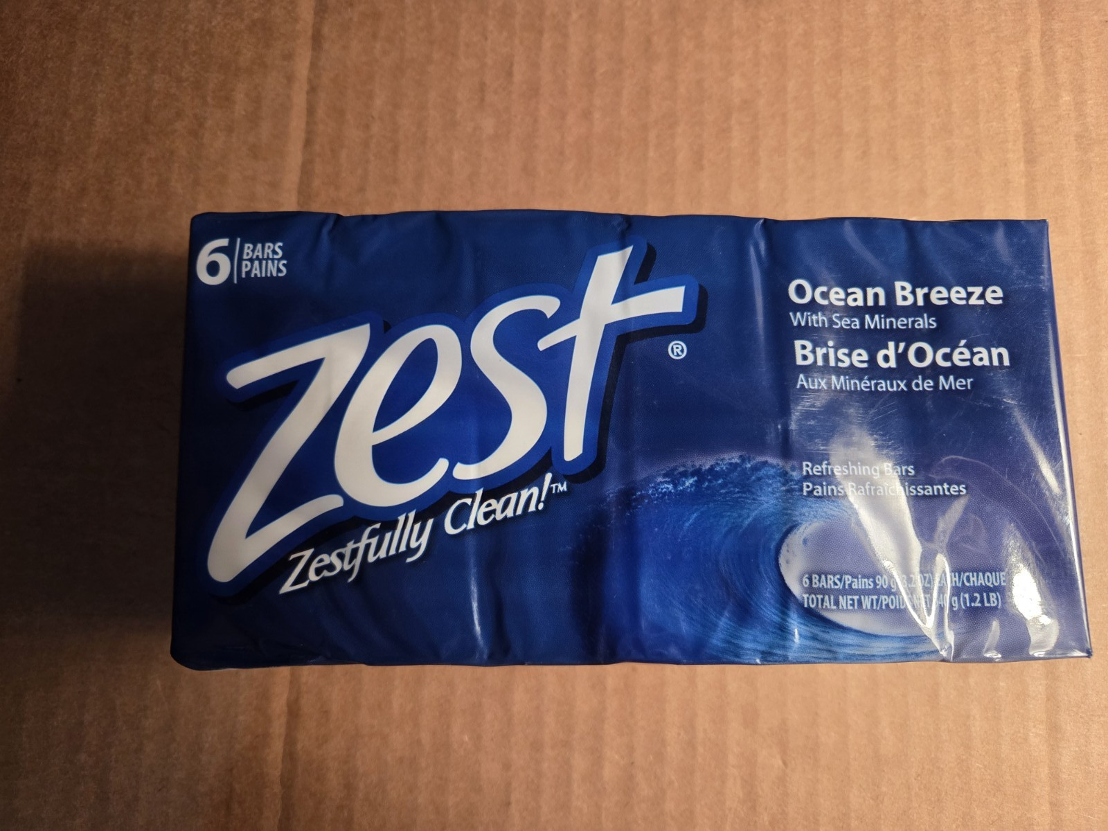 Zest Ocean Breeze Bar Soaps Each 3.2 oz 6-Bar Package Sea Mineral