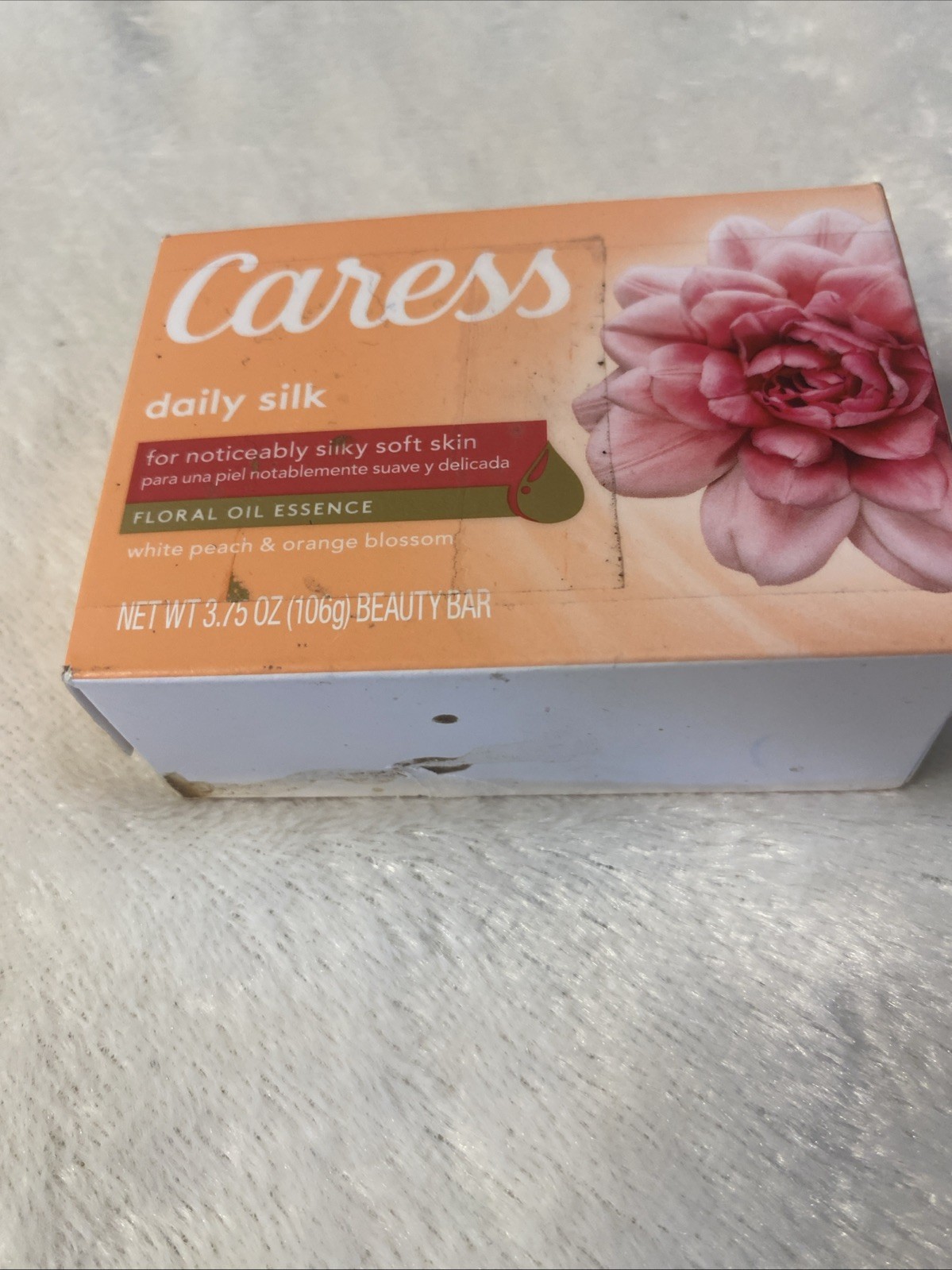 Caress Daily Silk White Peach Orange Blossom Floral Bar Soap 3.75 oz