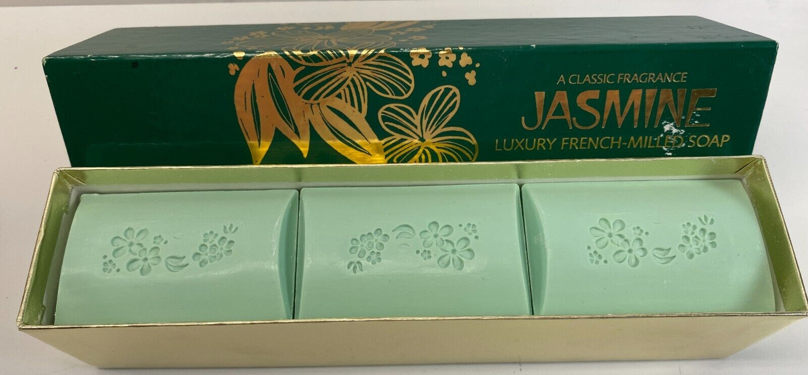 Vintage Hewitt Jasmine French Milled Luxury Soap 6 Bars Original Box 13.5 oz NOS