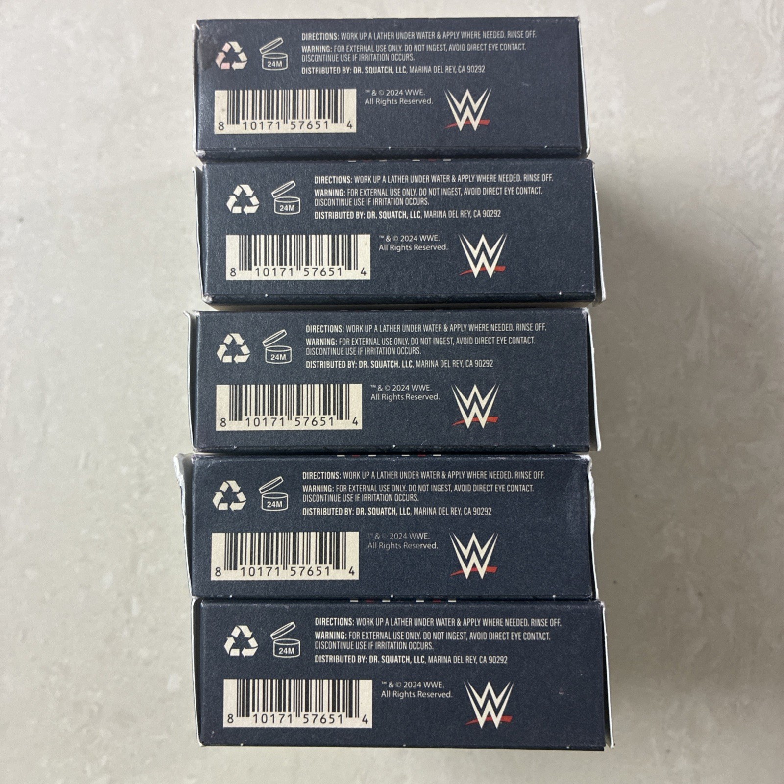 5 New Dr Squatch Stone Cold Stunner Limited WWE Heavy Grit Mens Natural Soap Lot
