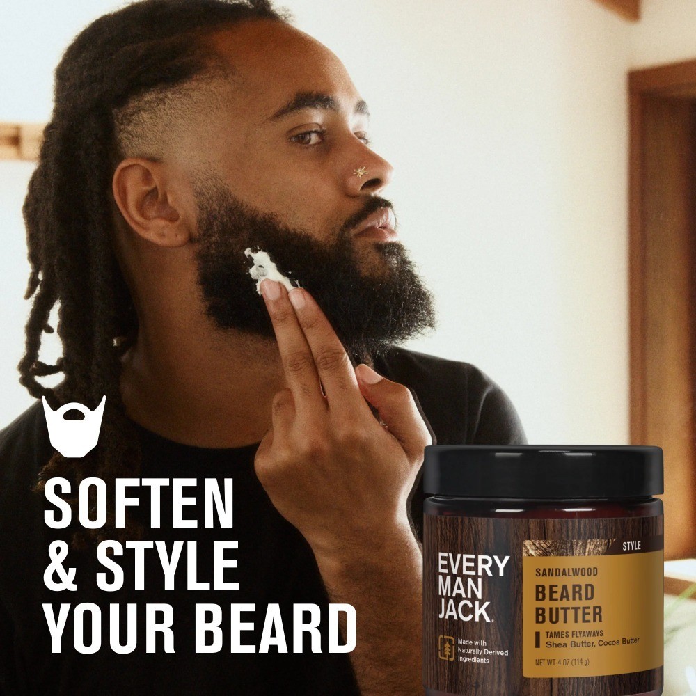 Sandalwood Hydrating Beard Butter for Men, Naturally Derived, 4 oz