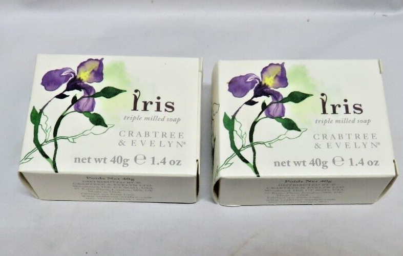 Crabtree & Evelyn Iris Triple Milled Soap Bar – 40g/1.4oz Small lot of 2
