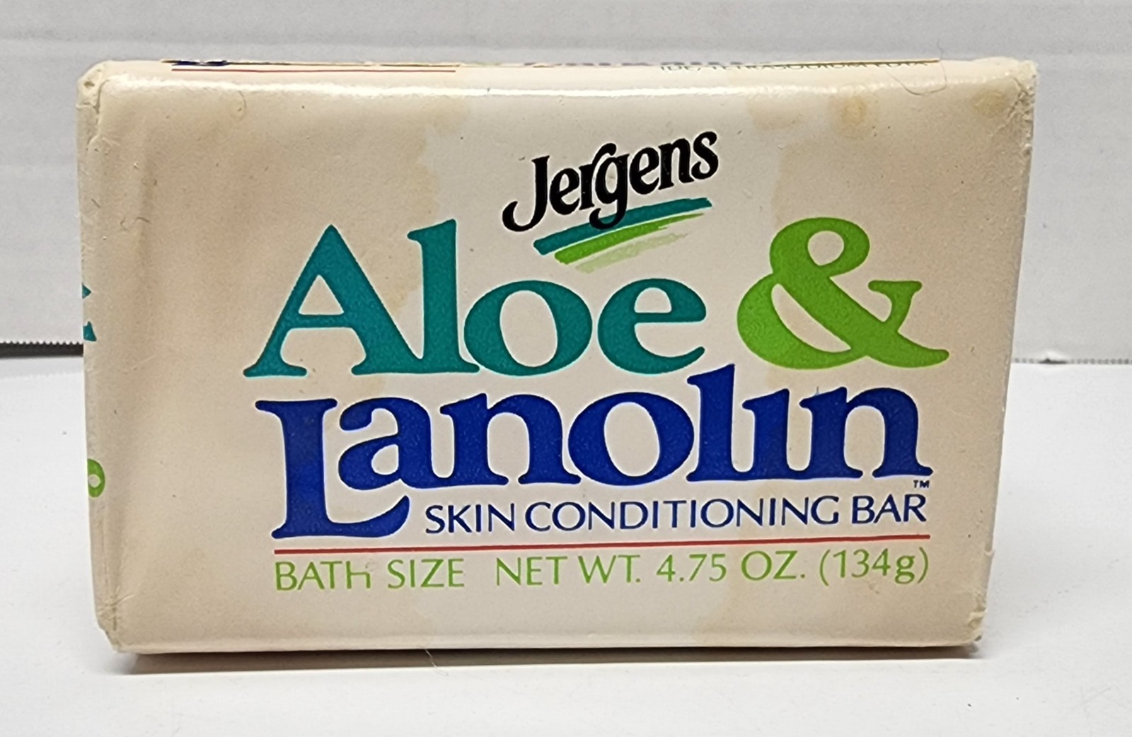 Vintage JERGENS ALOE & LANOLIN Skin Conditioning Bar Soap 3 Pack 4.75 oz Each