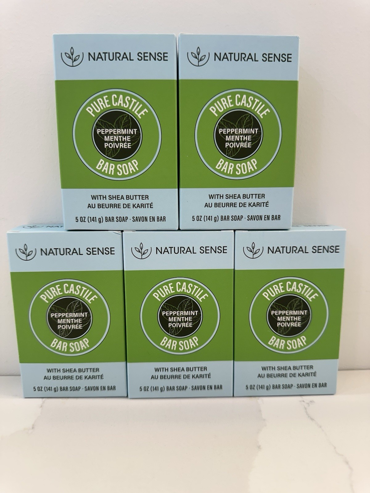 Lot of 5 Natural Sense Pure Castile Bar Soap Plant Based 5 oz Shea Butter New