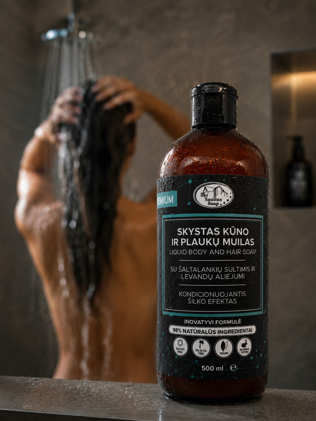 Natural Body & Hair Soap Sea Buckthorn Lavender Oil Vegan Sulfate Free