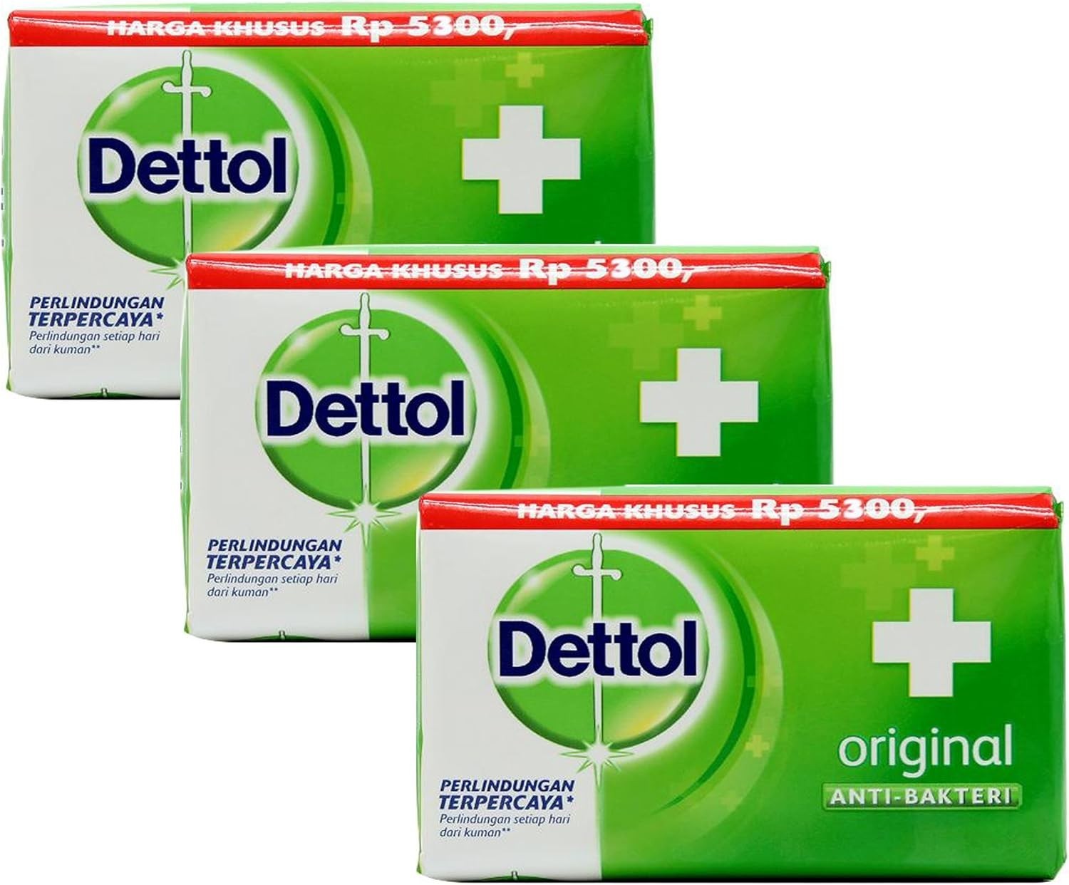 Dettol Antibacterial Bar Soap Original 100g-Pack of 3- Germ Defence Formula