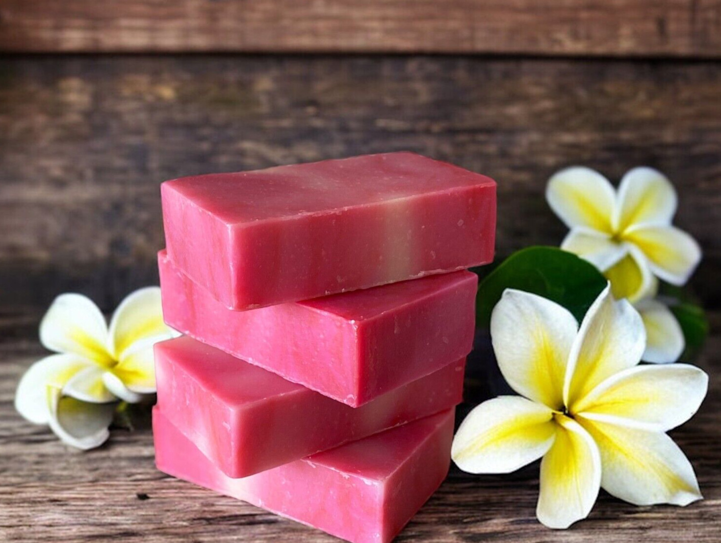 Floral Handmade Soap, Plumeria Organic Soap Bar, Full size 4 oz – 5 oz