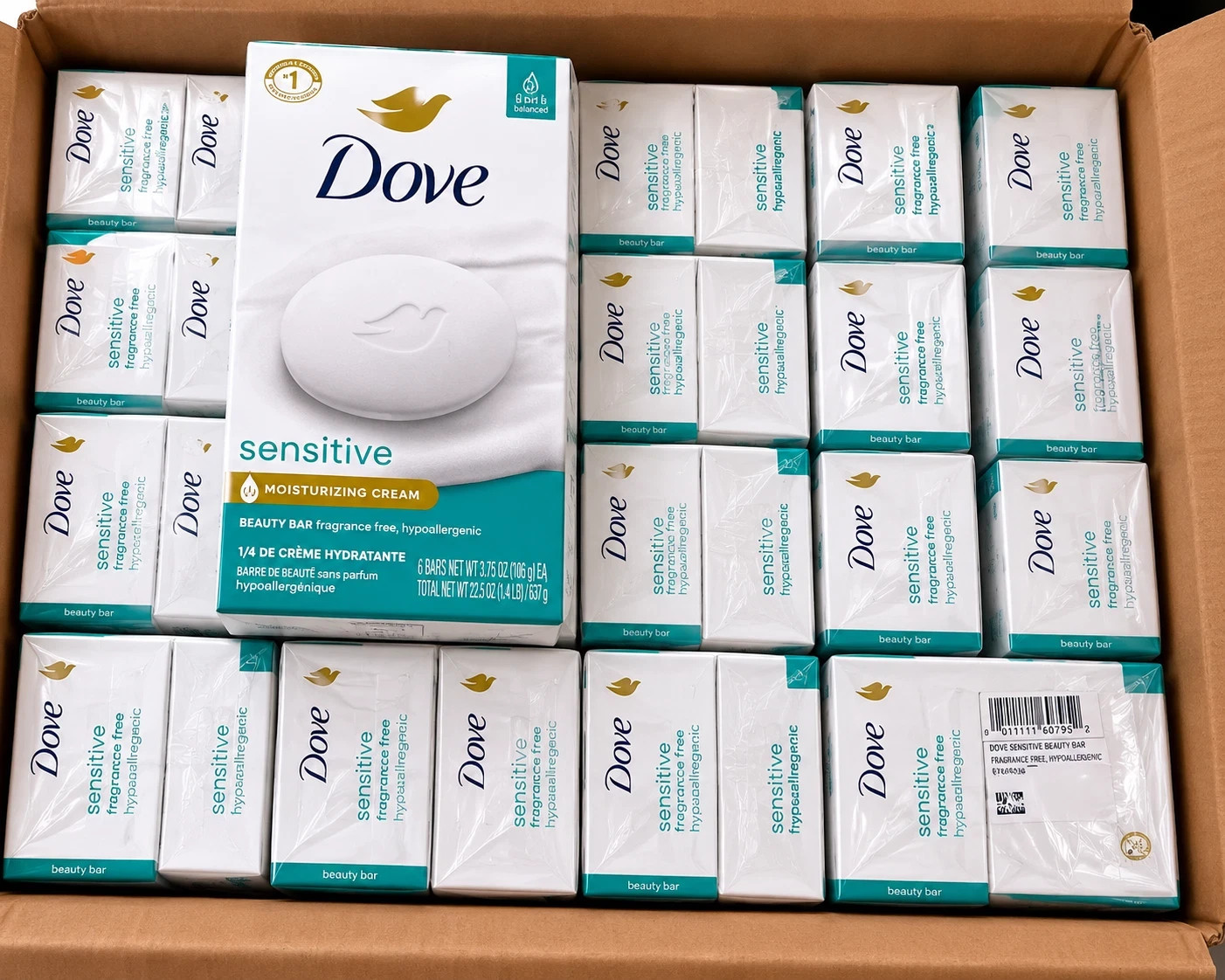 Dove Beauty Bar Soap, Sensitive Skin, 3.75 oz., 6 ct.