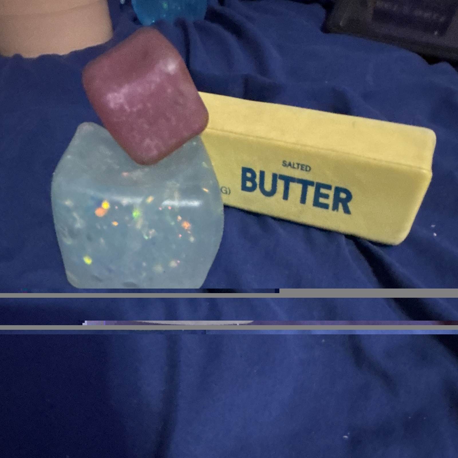 Salted Butter 4 oz Body Bar Soap Lot, Rectangular, Yellow Pink Blue