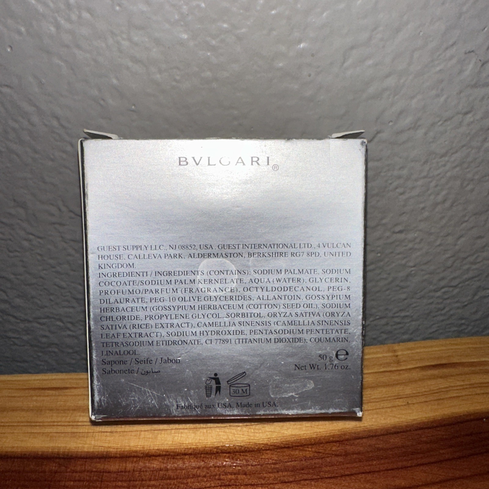Bvlgari Eau Parfumee Au The Blanc Savon Soap Bar 2.6 OZ NEW