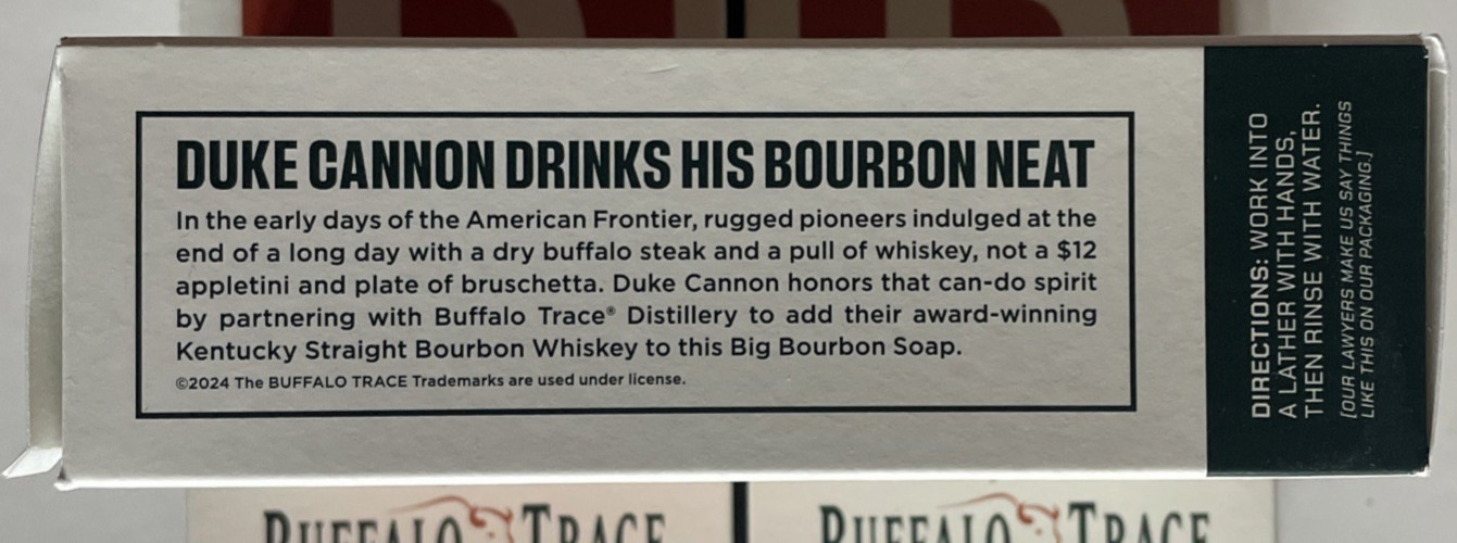 3 Duke Cannon Buffalo Trace Big Bourbon Soap Bar 10 oz ea