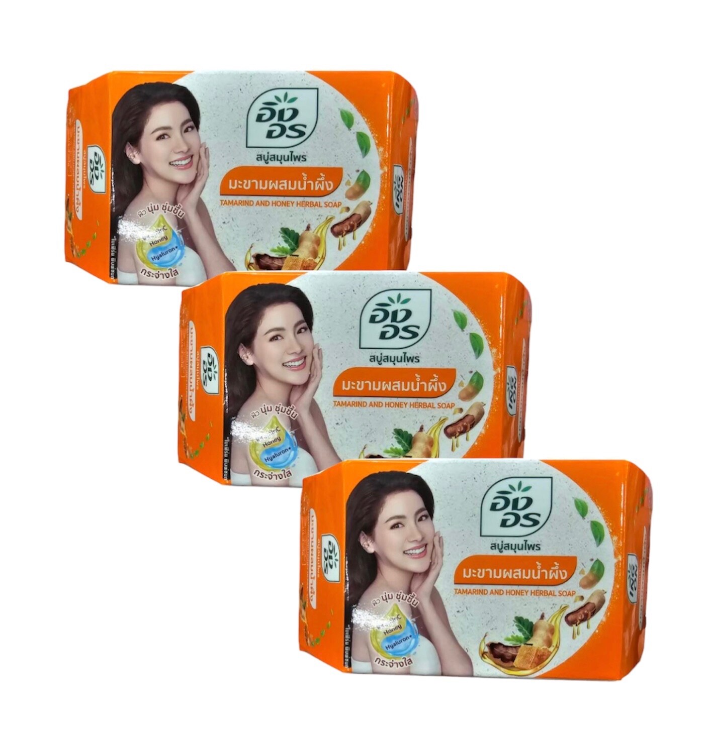 3x85g Ing On Tamarind Honey Herbal Face Body Bar Soap Hyaluron Vitamin Natural