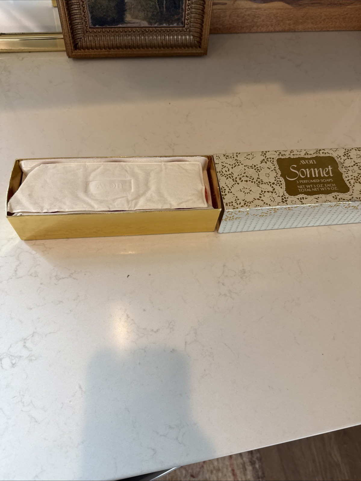Vtg Avon Sonnet Perfumed Soaps 3 oz each, 9 oz total New In Box Artistic
