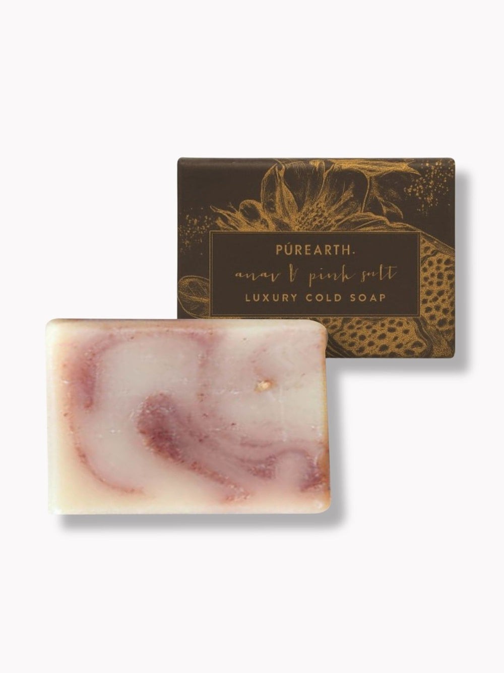 Purearth Anar & Pink Salt Luxury ColdProcess Soap Natural Handmade Bath Bar 120g