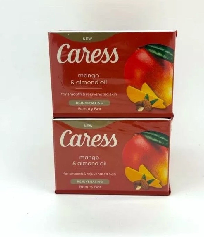 2 PK – Caress Rejuvenating Beauty Bar 🥭Mango & Almond Oil – 8 Bars Total