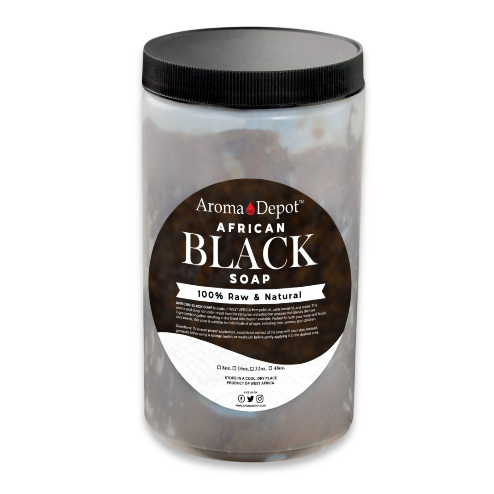 Raw African Black Soap Paste 2 lb. Natural 100% Pure Unrefined Face Body Hair