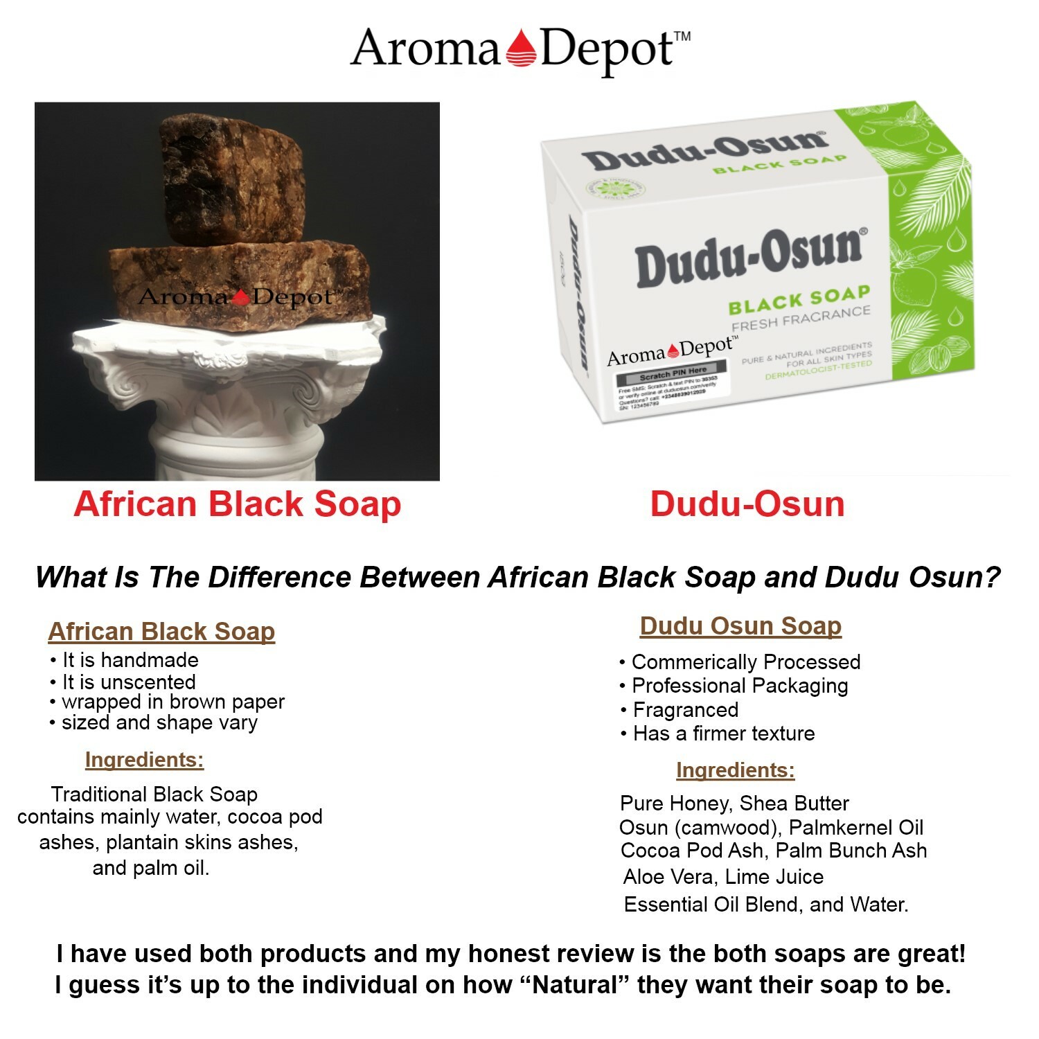 Dudu Osun Raw African Black Soap Natural Anti-Acne Fungus Eczema Psoriasis