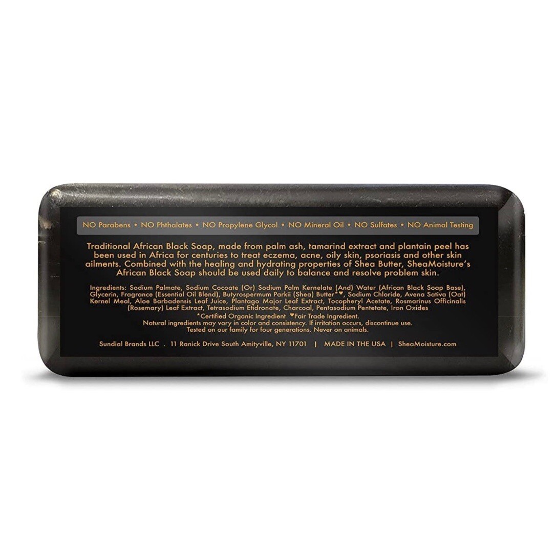 New Shea Moisture African Black Soap Bar Acne Prone & Troubled Skin 3 Pks