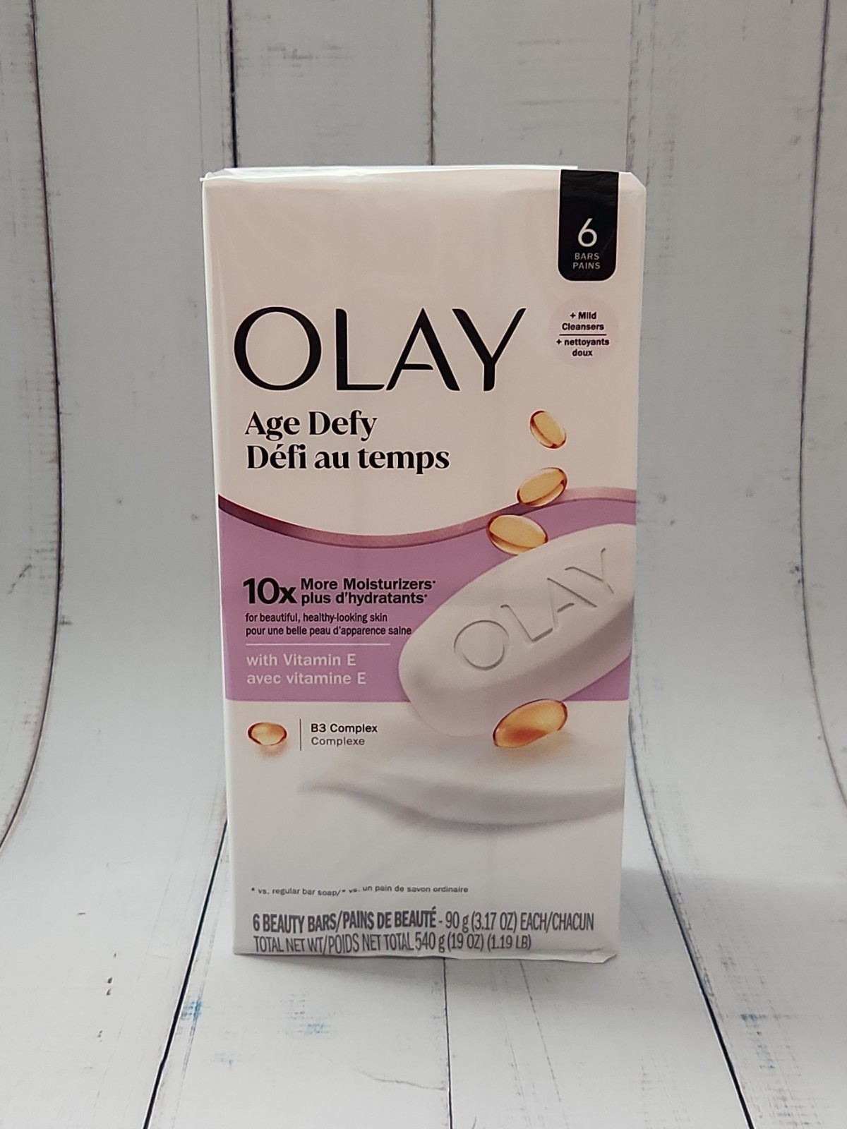OLAY Age Defy Beauty Bar Soap, 6 Bars, Total 19 fl oz