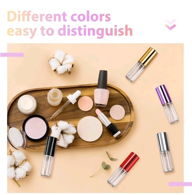 5ml/25pc Mini Refillable Travel Portable Perfume Atomizer Bottle Spray Pump Case