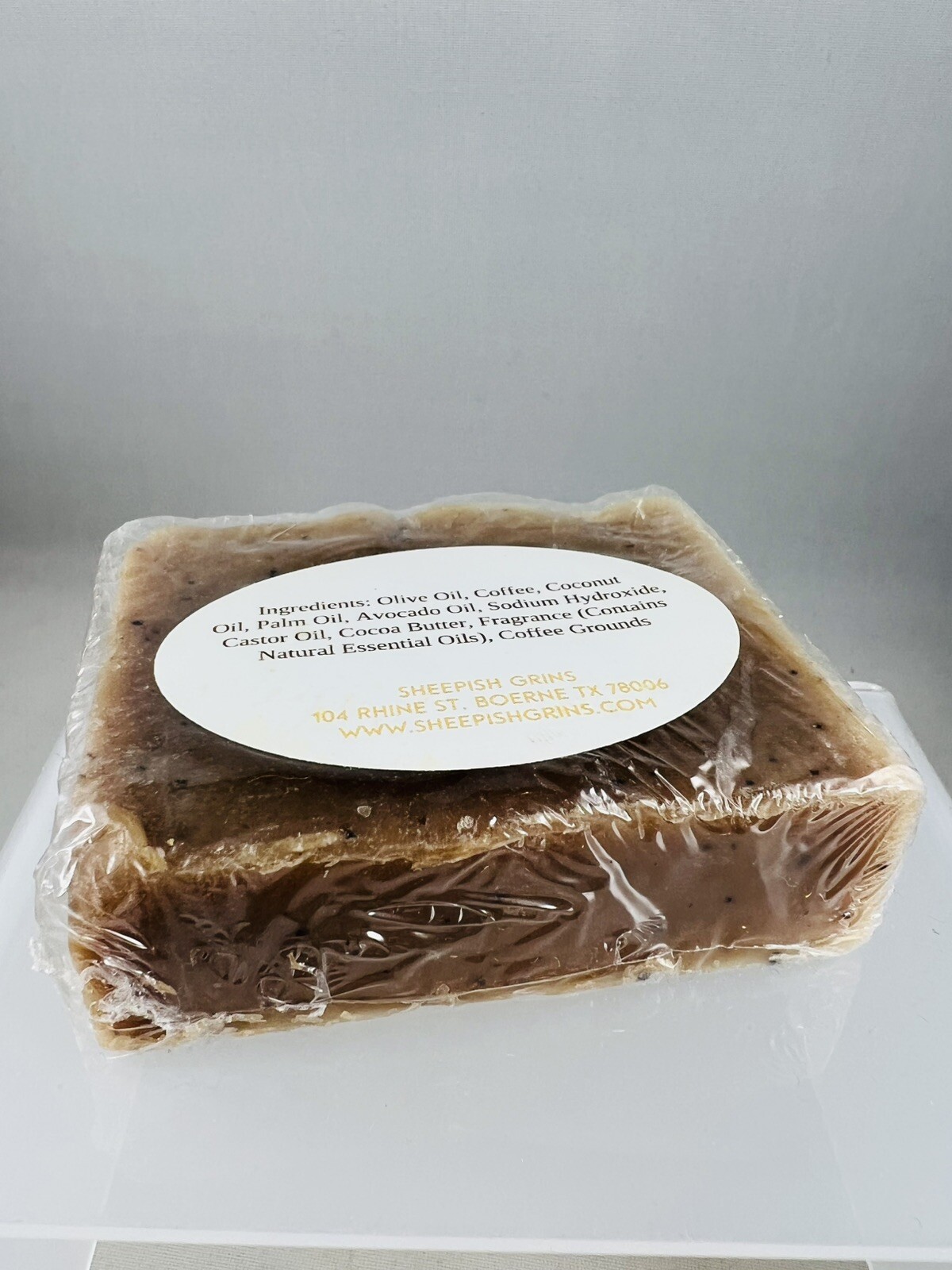 Sheepish Grins Olive Oil Soap COFFEE Scented 3″ x 2.5″ x 1″ Thick