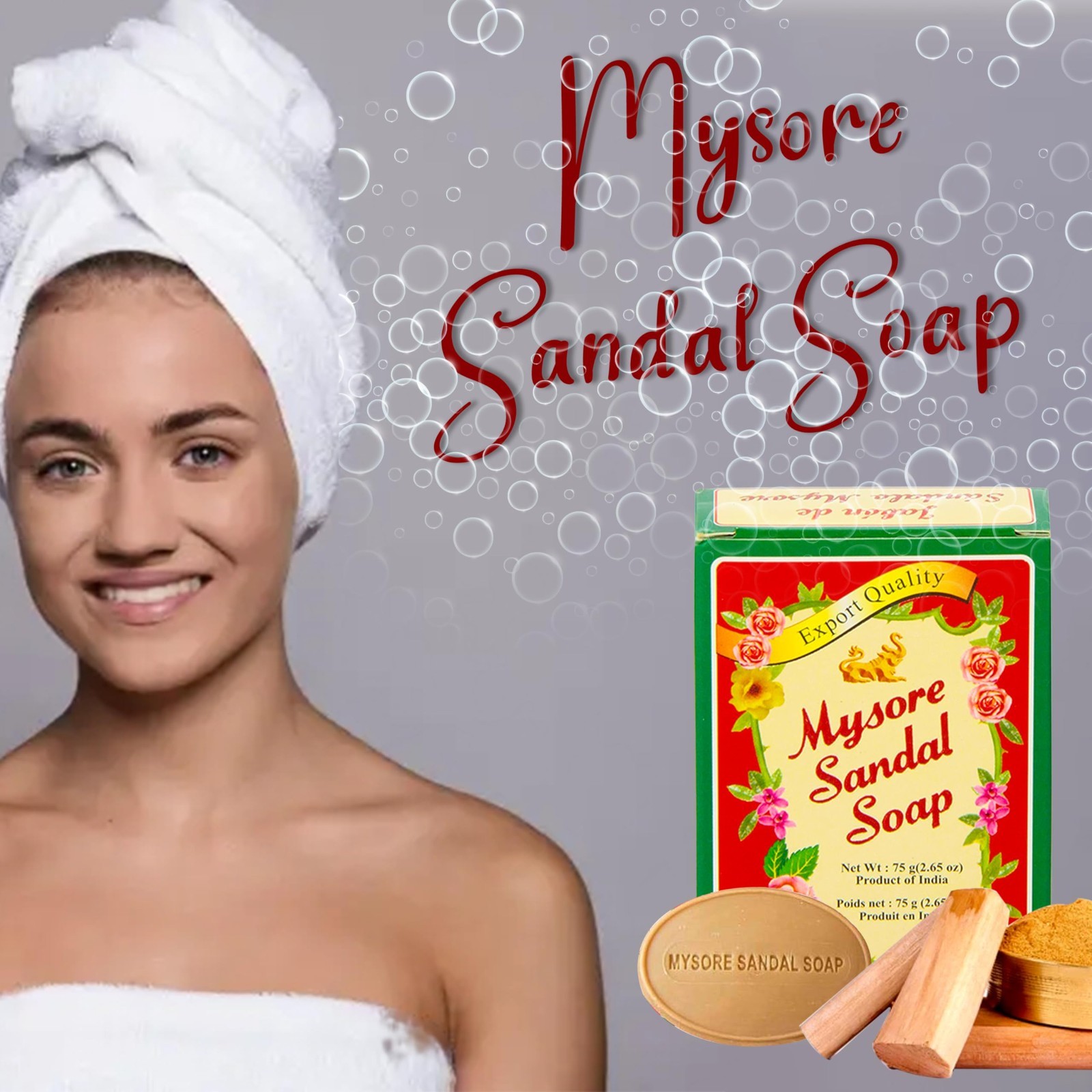 Natural Sandalwood Soap 75g – Pack of 12, Moisturizing & Aromatic Cleanser