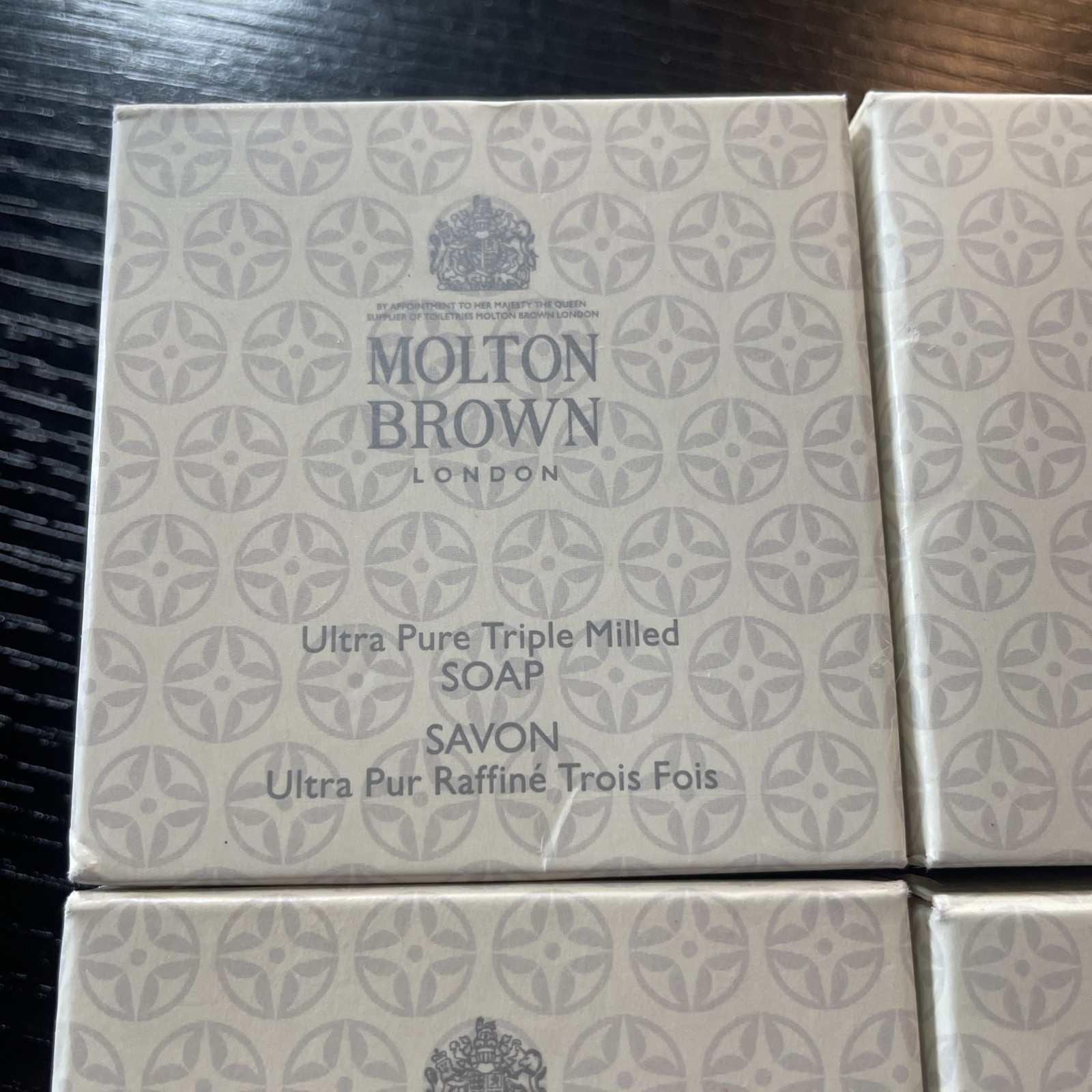 4 Molton Brown Ultra Pure Triple Milled Soap Boxed 45g / 1.59 Oz Round Bars