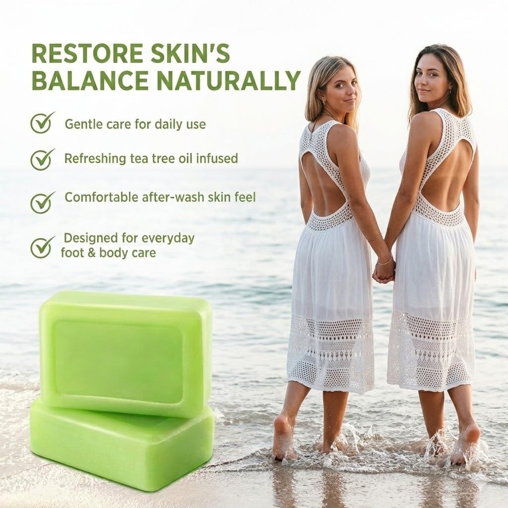 2 Pack Tea Tree Soap, Antifungal Soap, Tea Tree Oil Soap for Men & Women, Relief