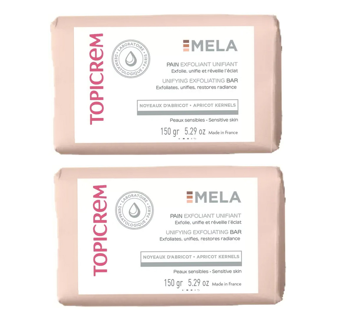 2 Pack Topicrem Mela Unifying Exfoliating Bar 150g Exp 11/2026