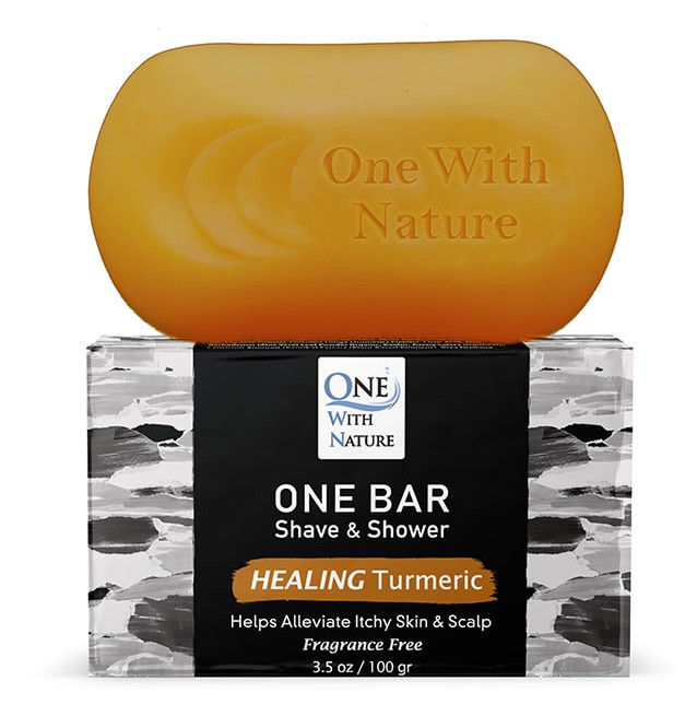 One Bar Shave & Shower Healing Turmeric Fragrance Free 3.5 Oz By One with Nature
