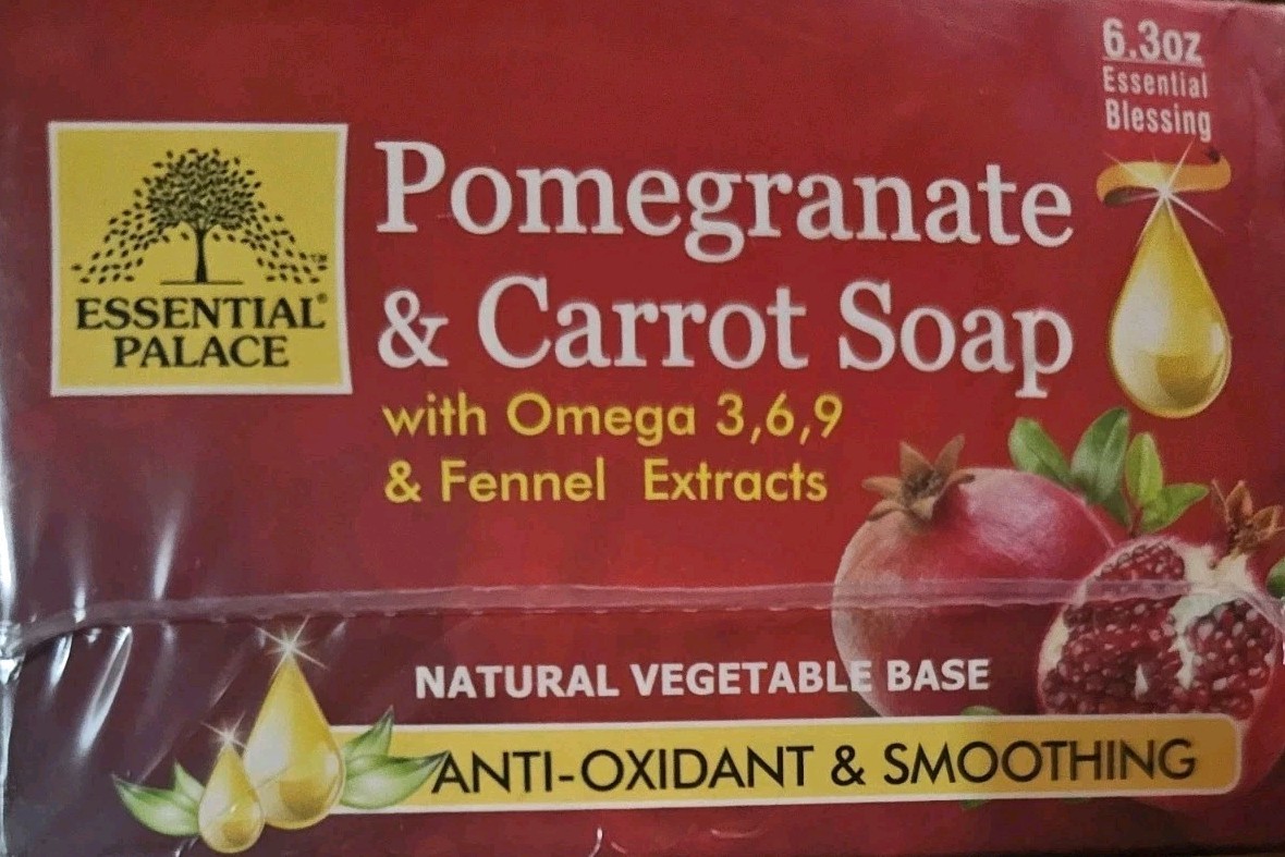 Soap- Pomegranate & Carrot 6 Pcs Soap- 6.3oz By Essential Palace 6 Count