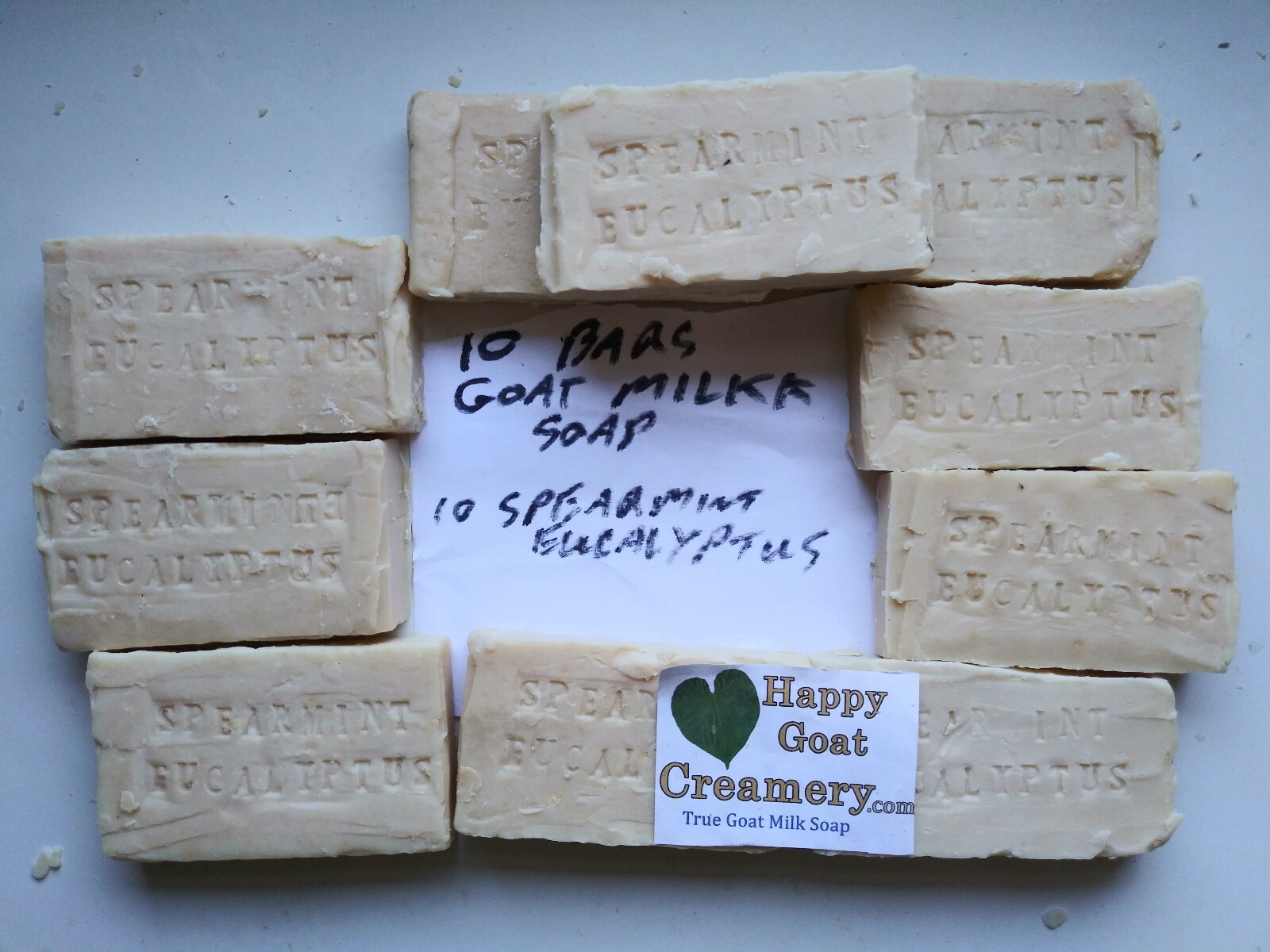SPEARMINT & EUCALYPTUS GOAT MILK SOAP HAPPY GOAT CREAMERY PURE ESSENTIAL OIL