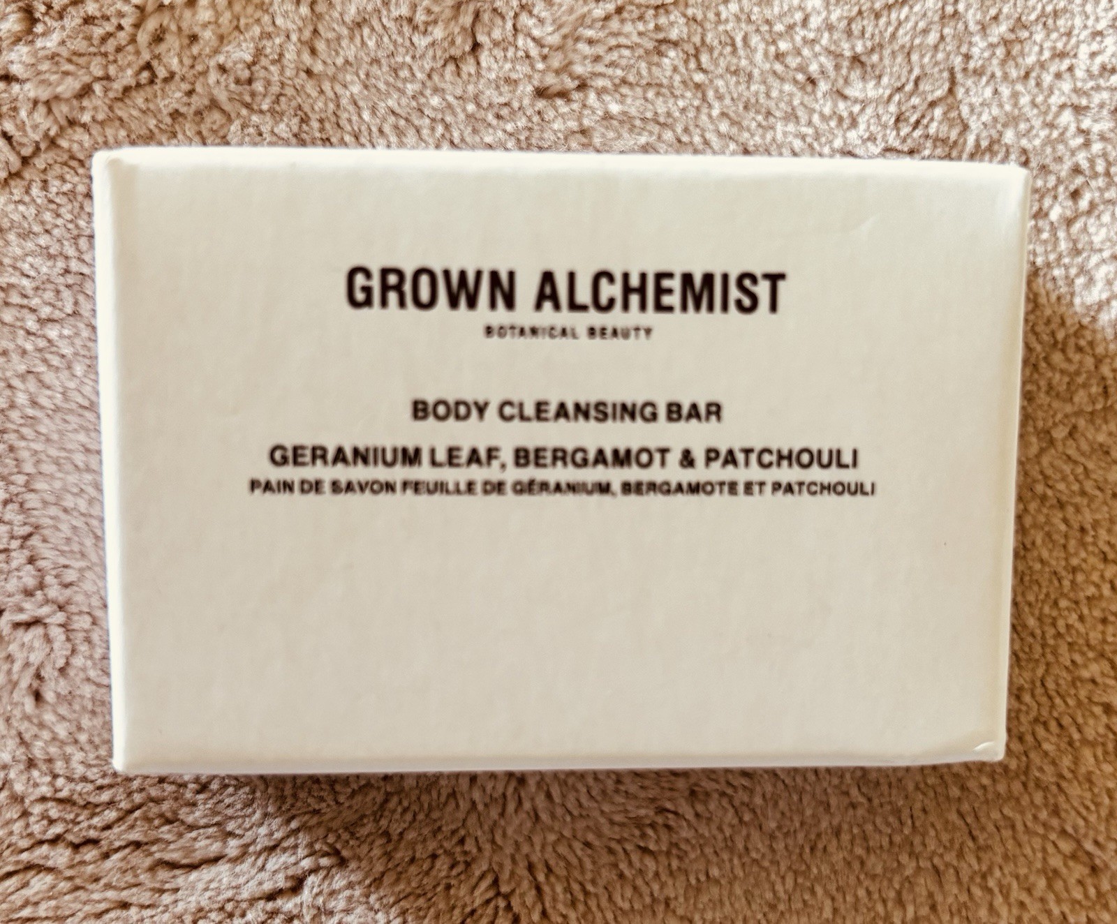 Grown Alchemist Moisturizing Body Cleansing Bar Geranium Leaf Bergamot Patchouli