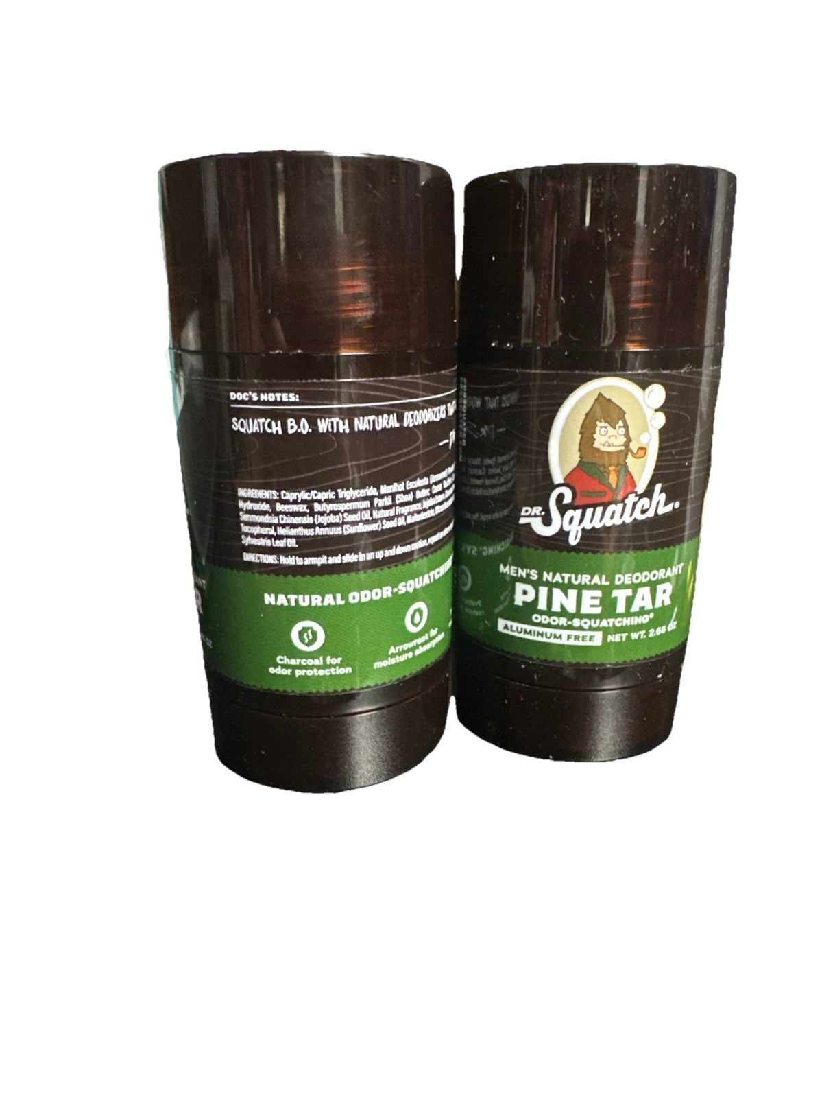 Dr. Squatch Natural Deodorant-Pine Tar 2.65fl. oz-Set of 2