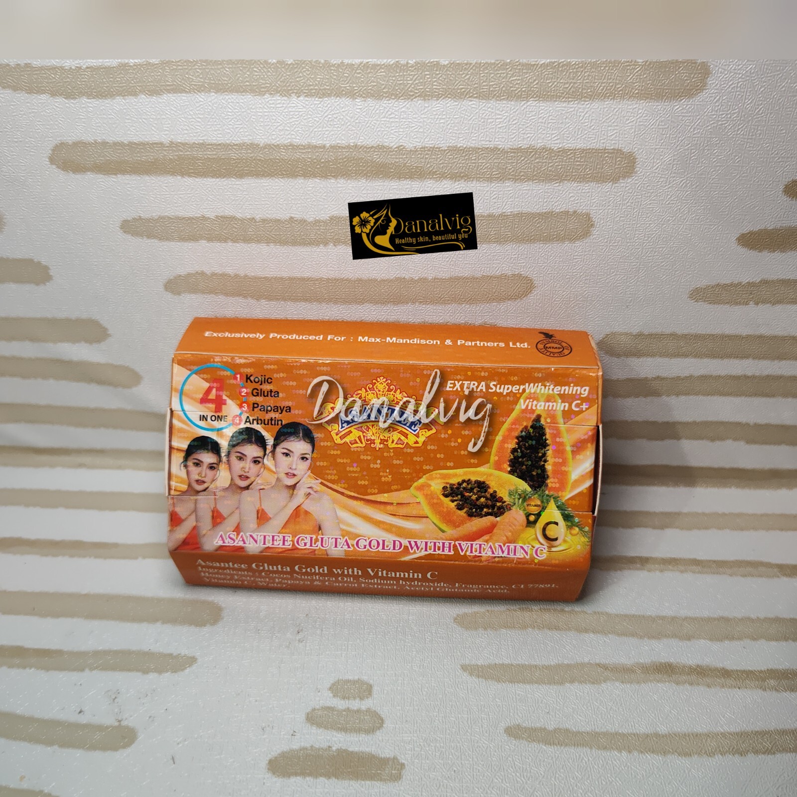 1pc x 125g Soap Vitamin C Gluta Gold Asantee Face And body Brightening Soap