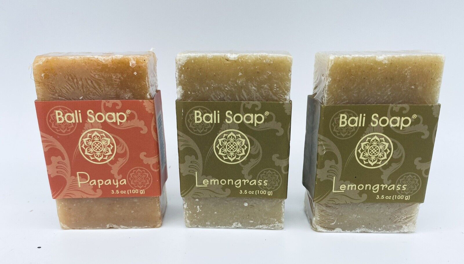 Natural Soaps Bar Bali Soap Papaya Lemongrass 3.5 oz Unisex Bali Soap 3 Bar Set