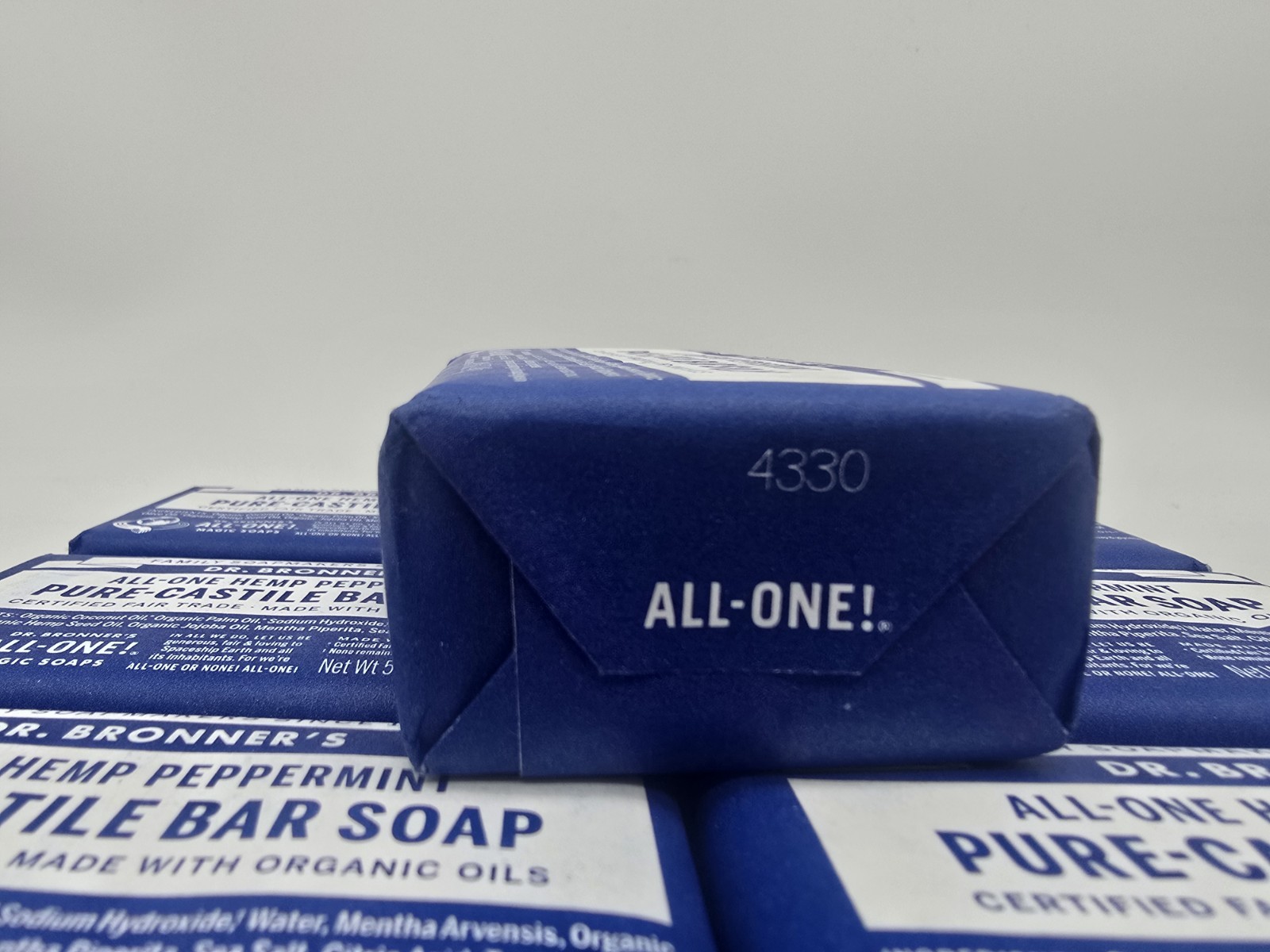 7 BARS Dr. Bronner’s Organic All-One Pure-Castile Bar Soap, Hemp Peppermint 5oz