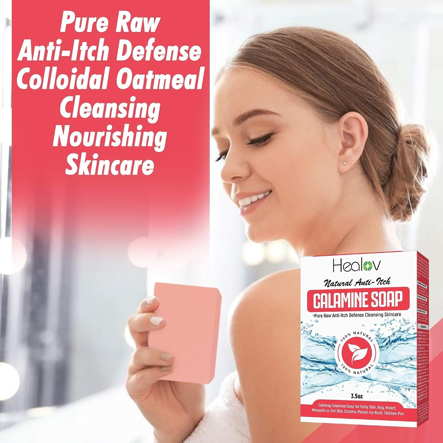 Natural Instant Itch Relief Soap Bar – Calming Calamine Soap for Itchy Skin, I