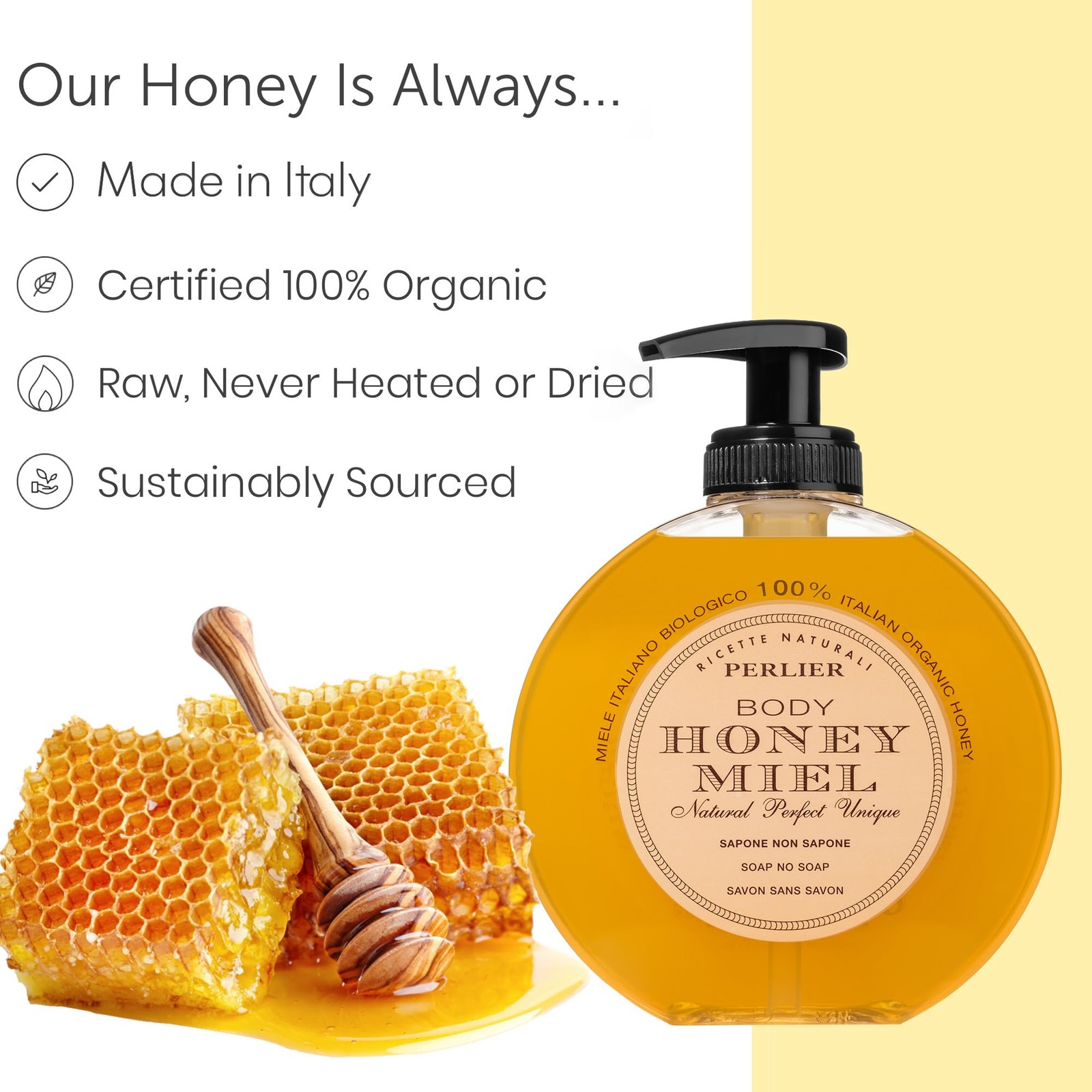 Honey Miel Delicate Liquid Soap Nourishing formula for face, hands, body – 30…