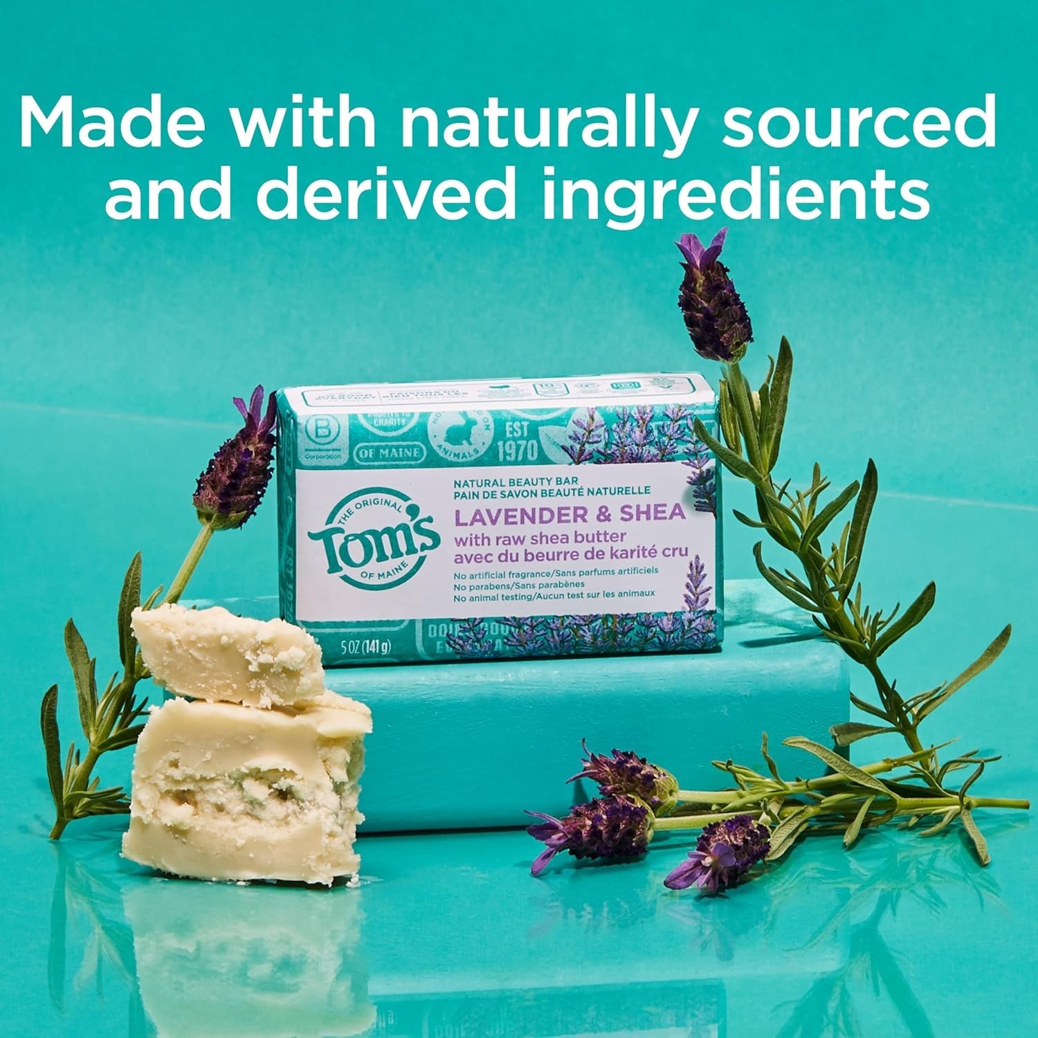 Lavender & Shea Natural Beauty Bar Soap – 6 Pack, 5oz Each for Luxurious Skin
