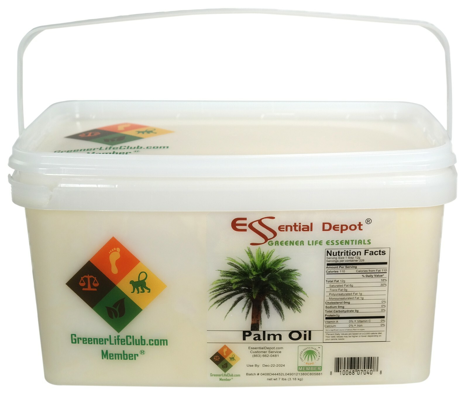 Palm Oil – RSPO, Food Safe – 7lb – Greener Life Club Box