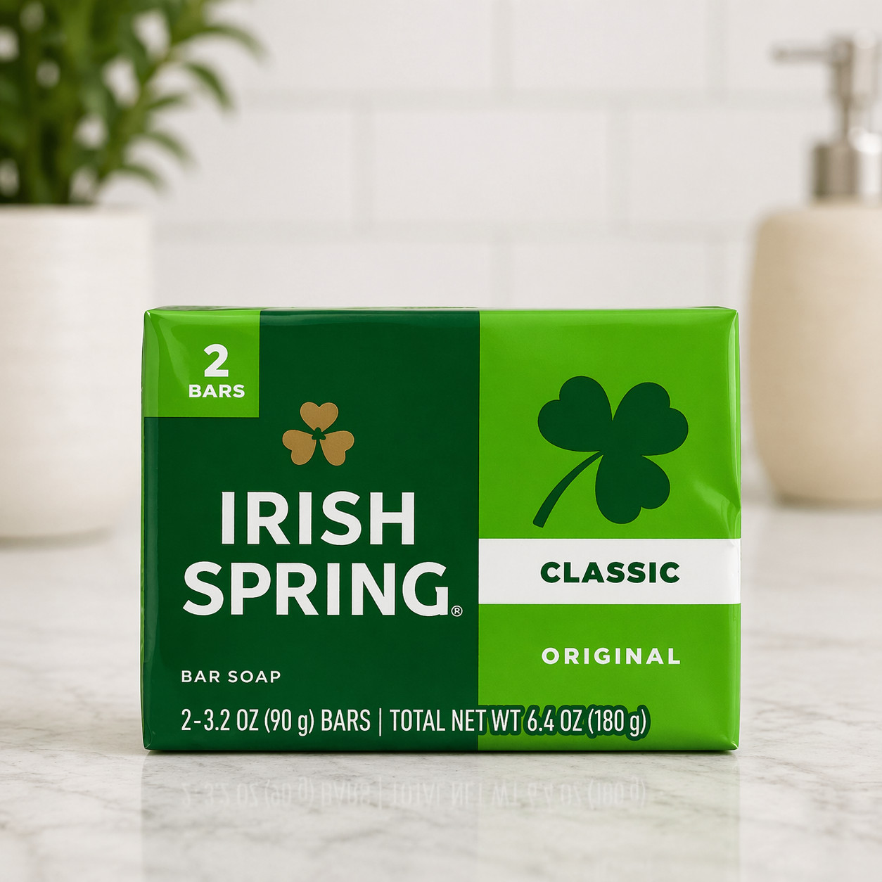 Irish Spring Classic Bar Soap 2 Pack Original Fresh Scent 6.4 oz Total